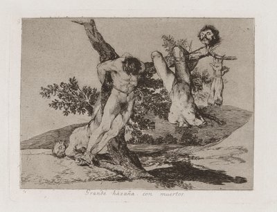Grande feito! Com mortos! (Um feito heróico! Com homens mortos!), Placa 39 de Os Desastres da Guerra de Francisco de Goya