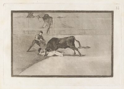 A azarada morte de Pepe Illo no Anel de Madri (A azarada morte de Pepe Illo no Anel de Madri), Placa 33 de La tauromaquia de Francisco de Goya