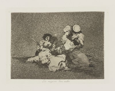 Las mugeres dan valor. (The Women Give Courage.), pl. 4 da série Los desastres de la guerra (The Disasters of the War) de Francisco de Goya