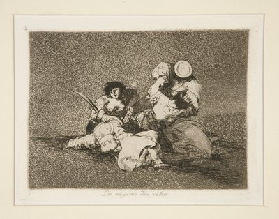 Las mugeres [sic] dan valor (The Women Give Courage), pl. 4 de Los desastres de la guerra (The Disasters of la War) de Francisco de Goya