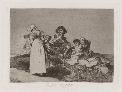 Lo peor es pedir (The Worst Is to Beg), Plate 55 from Los desastres de la guerra (The Disasters of War) de Francisco de Goya
