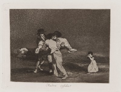 Madre infeliz! (Unhappy Mother!), Placa 50 de Los desastres de la guerra (Os Desastres da Guerra) de Francisco de Goya
