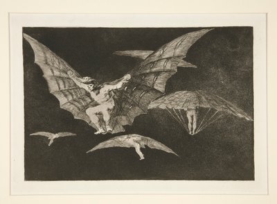 Modo de Voar (Uma Maneira de Voar), pl. 13 da série Os Provérbios de Francisco de Goya