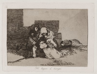 Eles não chegam? Eles não chegam a tempo, ilustração 52 de Os desastres da guerra de Francisco de Goya