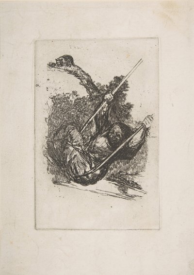 Mulher velha em um balanço Mulher velha swinging.nd de Francisco de Goya