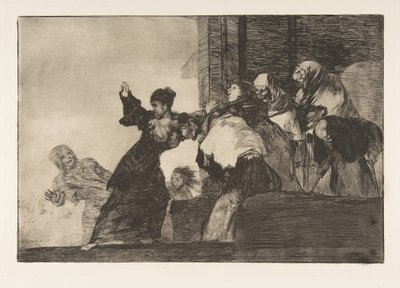 Ilustração 11 dos Disparates: Poor Folly, ca. 1816-23 publicado em 1864. de Francisco de Goya