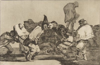 Ilustração 14 dos Disparates: Carnival Folly, ca. 1816-23 publicado em 1864. de Francisco de Goya