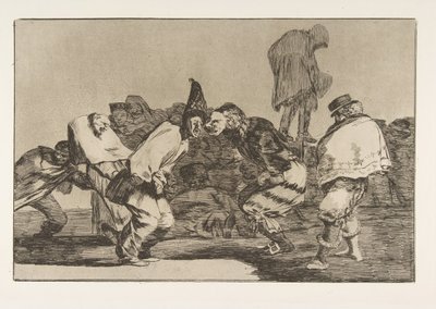 Ilustração 14 dos Disparates: Carnival Folly, ca. 1816-23 publicado em 1864. de Francisco de Goya