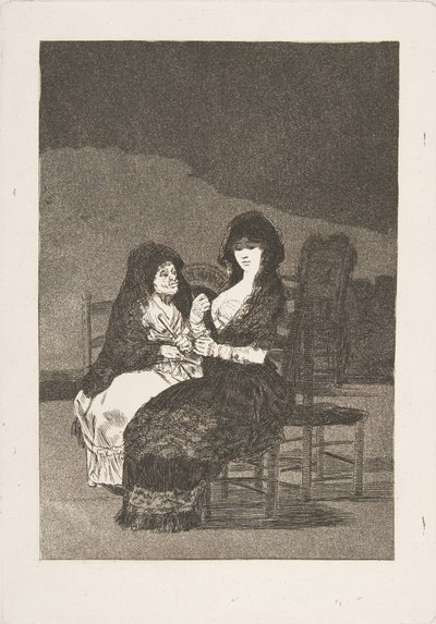 Ilustração 15 de Los Caprichos: Pretty Advice Beautiful conselho, 1799. de Francisco de Goya