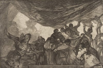 Ilustração 15 dos Disparates: Clear Folly, ca. 1816-23 publicado em 1864. de Francisco de Goya