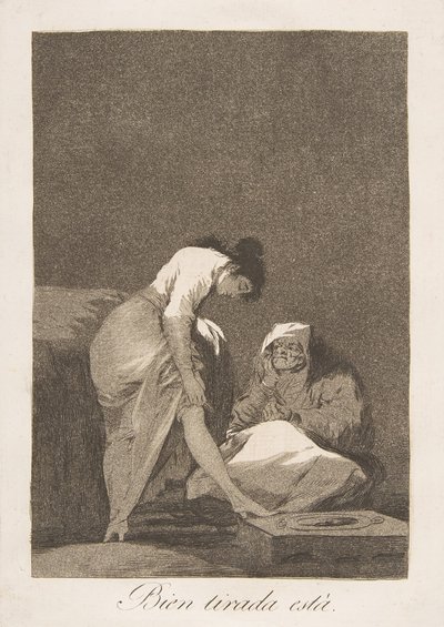 Placa 17 de Los Caprichos: É bem esticada Bem puxada, 1799. de Francisco de Goya