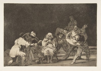 Ilustração 17 dos Disparates: Lealdade, ca. 1816-23 publicado em 1864. de Francisco de Goya