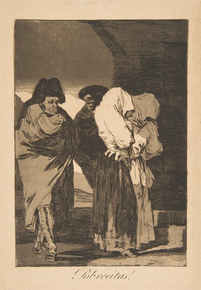 Ilustração 22 de Los Caprichos: Pobres meninas! Probrecitas !, 1799, impressão póstuma. de Francisco de Goya