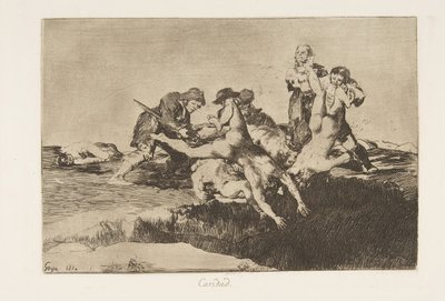 Ilustração 27 dos Desastres da Guerra Los Desastres de la Guerra: Char ..., 1810, publicada em 1863. de Francisco de Goya