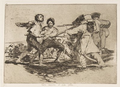 Placa 2 dos Desastres de Guerra Los Desastres de la Guerra: Rightl ..., 1810, publicada em 1863. de Francisco de Goya