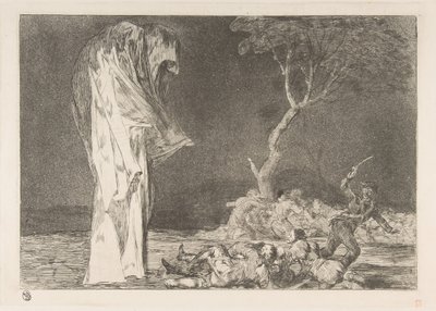 Ilustração 2 dos Disparates: Folly of Fear, ca. 1816-23 publicado ca. 1848 de Francisco de Goya