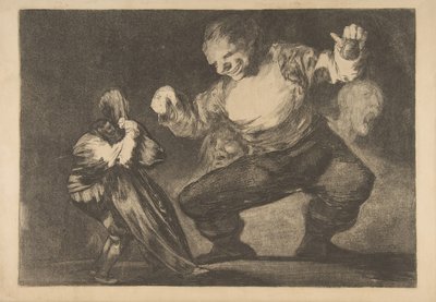 Ilustração 4 dos Disparates: Simpleton, ca. 1816-23 impressão privada ca.1854. de Francisco de Goya
