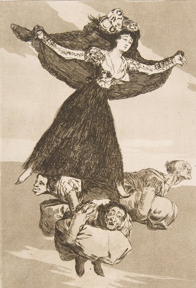 Ilustração 61 de Los Caprichos: Eles voaram em Volaverunt., 1799. de Francisco de Goya