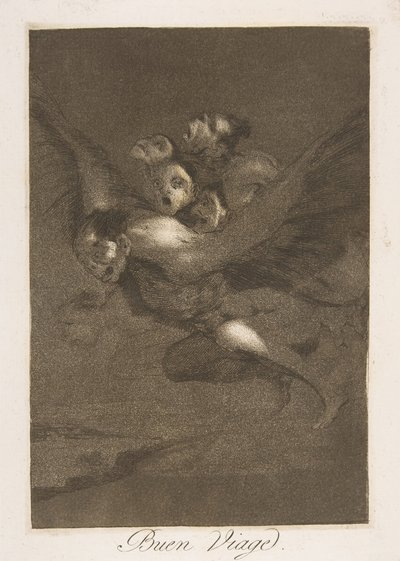 Ilustração 64 de Los Caprichos: Bon voyage Buen Viage., 1799. de Francisco de Goya
