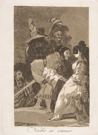 Ilustração 6 de Los Caprichos: Ninguém se conhece Nadie se conoce., 1799. de Francisco de Goya