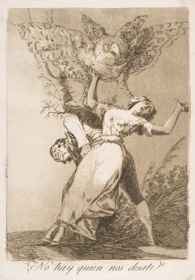 Ilustração 75 de Los Caprichos: Não há ninguém para nos desamarrar Não há ninguém para nos desatar, 1799. de Francisco de Goya