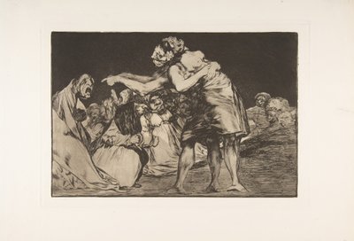 Ilustração 7 dos Disparates: Disorderly Folly, ca. 1816-23 publicado em 1864. de Francisco de Goya