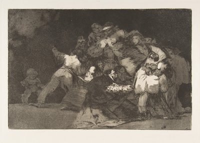 Ilustração 9 dos Disparates: General folly, ca. 1816-23 publicado em 1864. de Francisco de Goya