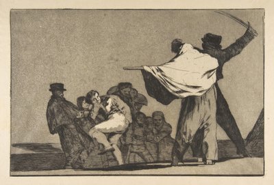 Ilustração A dos Disparates: Folly Known, ca. 1816-23 publicado antes de 1877. de Francisco de Goya