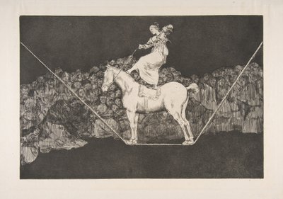 Placa B dos Disparates: Pontual Folly, ca. 1816-23 publicado antes de 1877. de Francisco de Goya