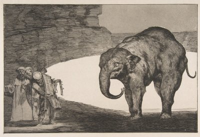 Placa C dos Disparates: Animal Folly, ca. 1816-23 publicado antes de 1877. de Francisco de Goya