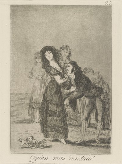 Quien mas rendido? (Qual deles é o mais vencido?), pl. 27 da série Los caprichos de Francisco de Goya