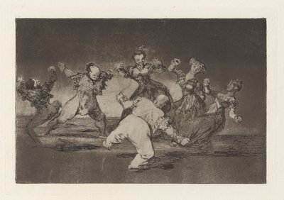 Si Marina bayl?, tome lo que hall? (If Marion Will Dance, Then She has to Take the Consequences), da série Los disparates (Los proverbios) de Francisco de Goya