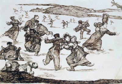 Patinadores, entre 1812 e 1823. de Francisco de Goya