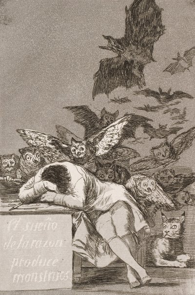O sono da razão produz monstros (n. 43), de Los Caprichos de Francisco de Goya