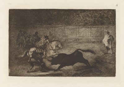 Um cavaleiro espanhol esmagando de Francisco de Goya
