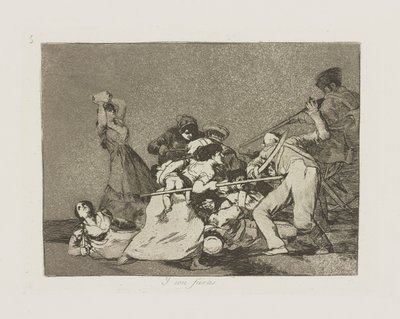 Y filho feiras. (E Eles São Como Bestas Selvagens.), pl. 5 da série Los desastres de la guerra (Os Desastres da Guerra) de Francisco de Goya