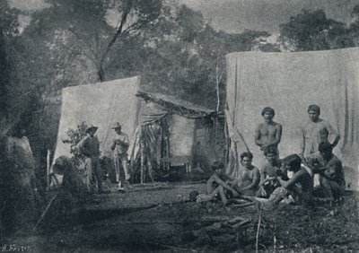 Guaranys visitando um Acampamento, 1895 de Francisco Henszler