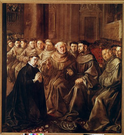 São Boaventura entra na Ordem Franciscana (óleo sobre tela de Francisco Herrera