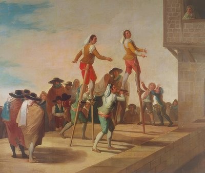 Os palafitas (Los Zancos). 1791-92 de Francisco de Goya