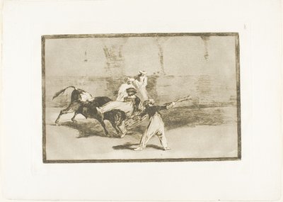 Um mouro capturado pelo touro no ringue, placa 8 de The Art of Bullfighting de Francisco Jose de Goya y Lucientes