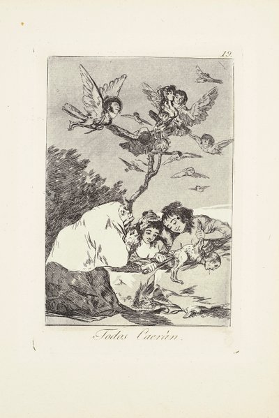 Todos cairão (Todos Caeràn) Placa 19 de: Los Caprichos de Francisco Jose de Goya y Lucientes