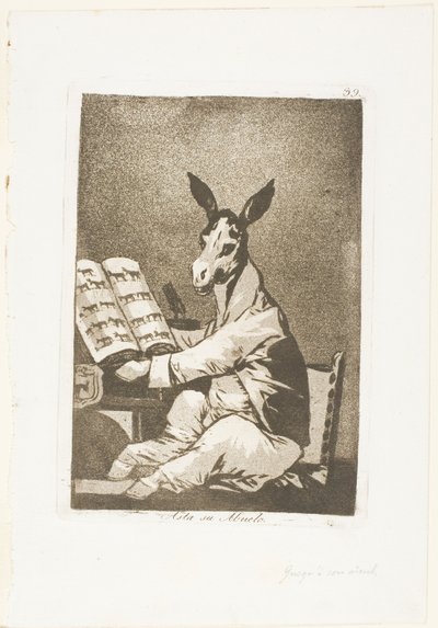 E assim era seu avô, placa 39 de Los Caprichos de Francisco Jose de Goya y Lucientes