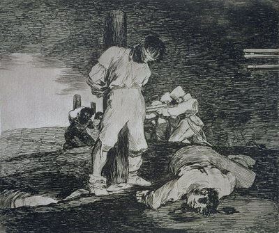 E não há ajuda para isso, placa 15 de "Os Desastres da Guerra". de Francisco Jose de Goya y Lucientes
