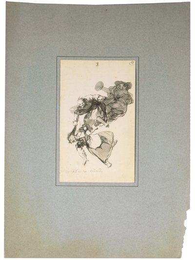 Bajan riñendo, ou Eles caem brigando de Francisco de Goya