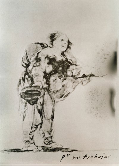 Mulher mendiga (papel e carvão) de Francisco Jose de Goya y Lucientes