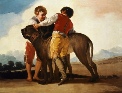 Rapazes com mastim, c.1786 (óleo sobre tela) de Francisco Jose de Goya y Lucientes