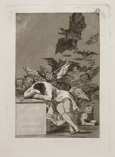 El Sueño De La Razon Produce Monstruos (O Sonho da Razão Produz Monstros) de Francisco Jose de Goya y Lucientes