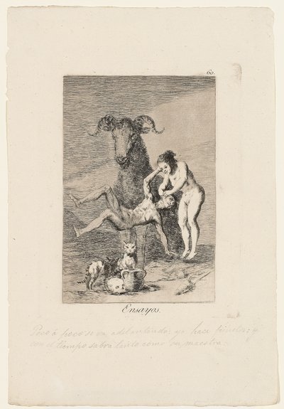 Ensaios, placa de "Los Caprichos", 1799 de Francisco de Goya