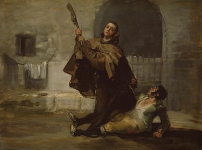 Frei Pedro bate em El Maragato com a coronha da pistola de Francisco Jose de Goya y Lucientes