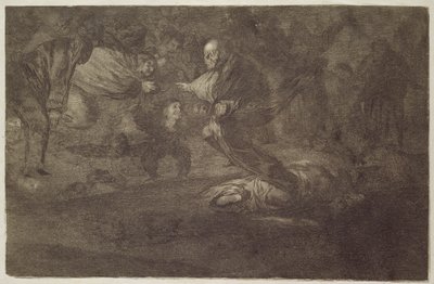 Enigma fúnebre, placa 18 de "Provérbios de Francisco Jose de Goya y Lucientes